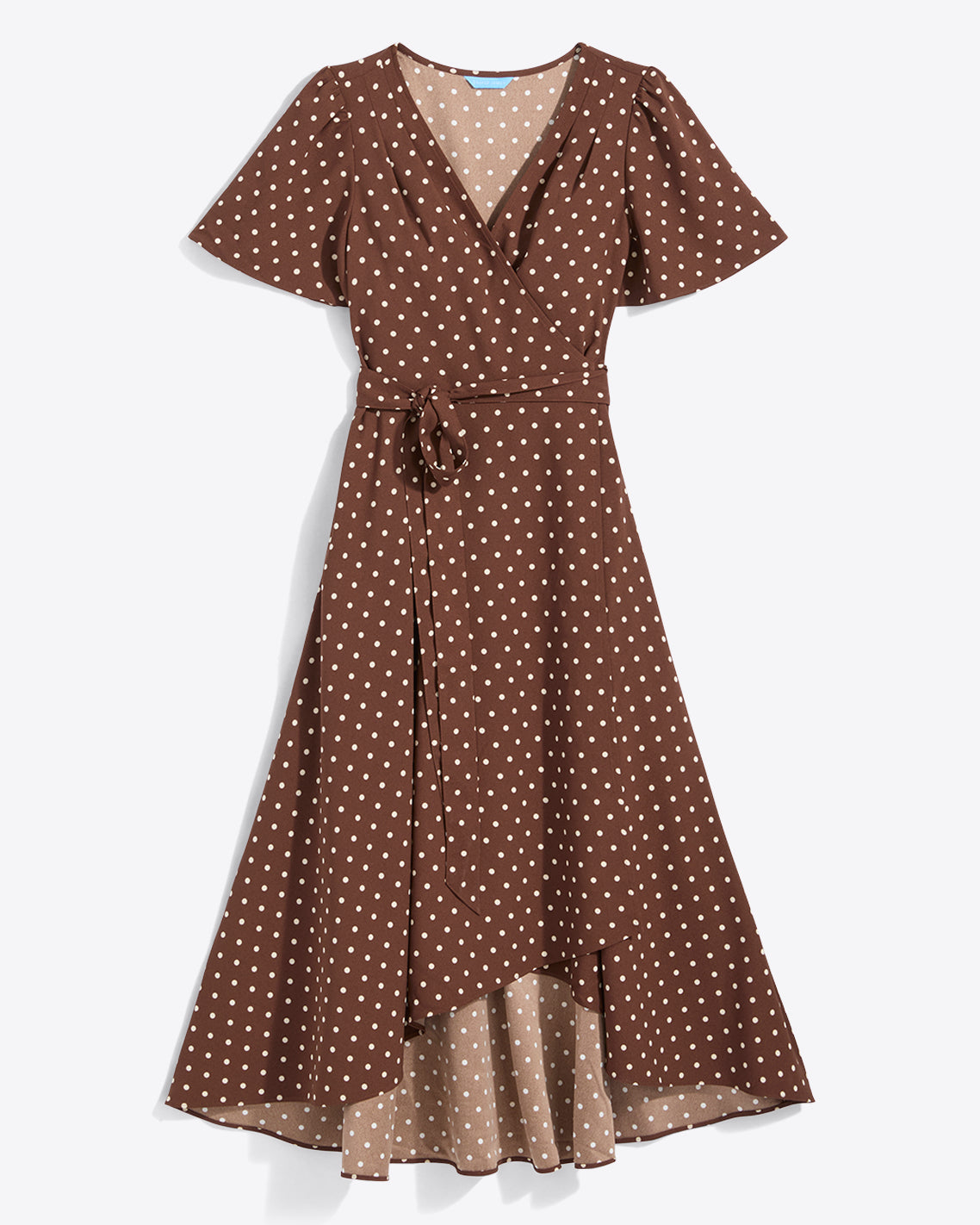 Gigi Wrap Dress in Matte Satin Brown - Draper James