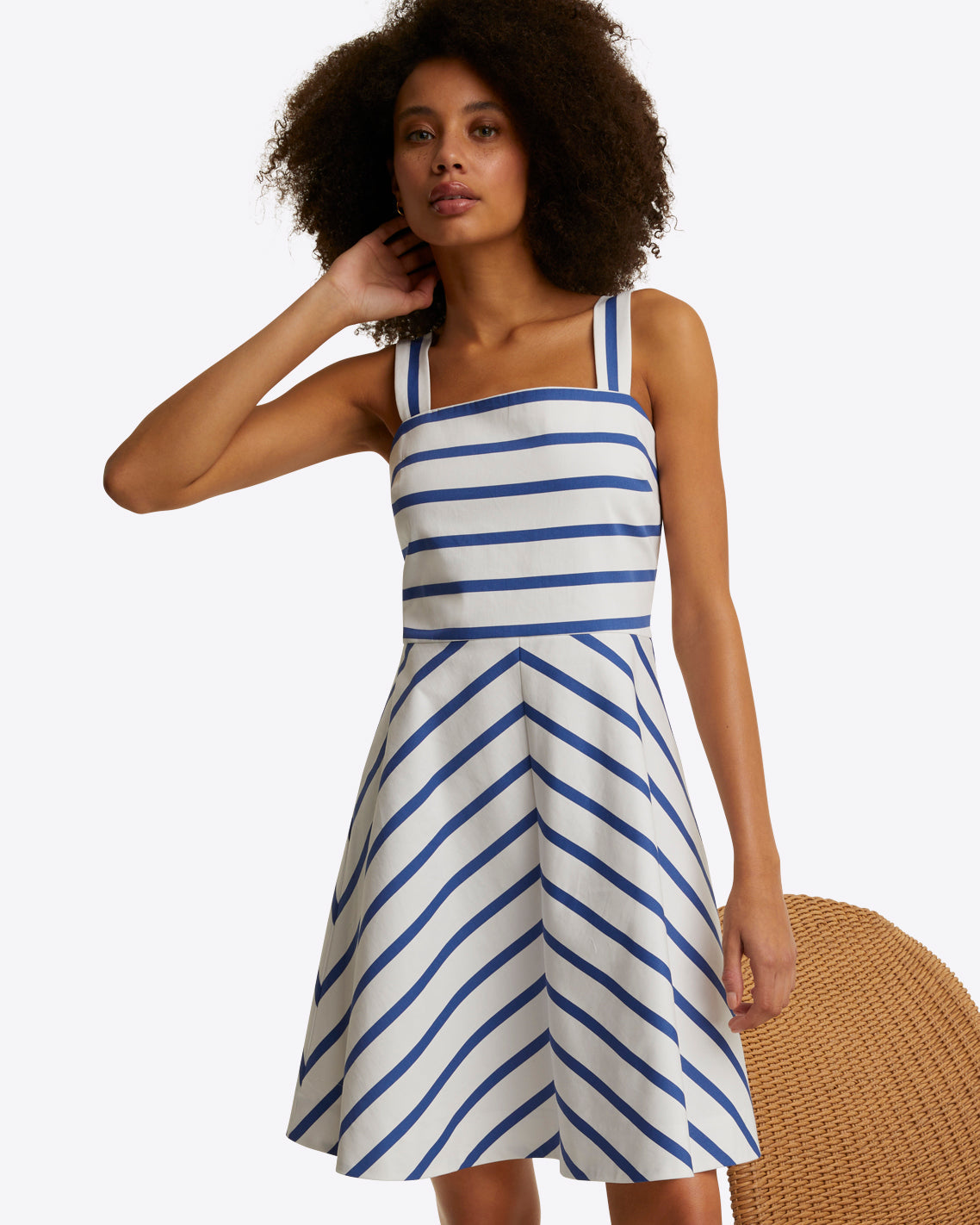 Zoe Love Circle Dress in Cotton Blue Nautical Stripe - Draper James