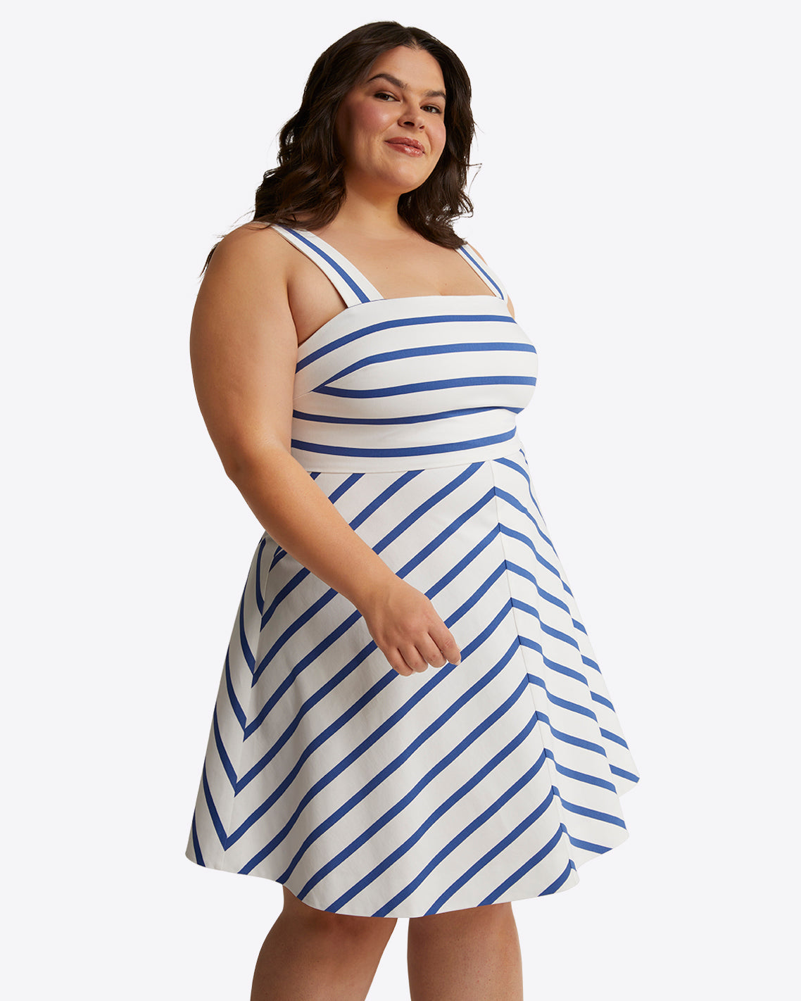 Zoe Love Circle Dress in Cotton Blue Nautical Stripe - Draper James