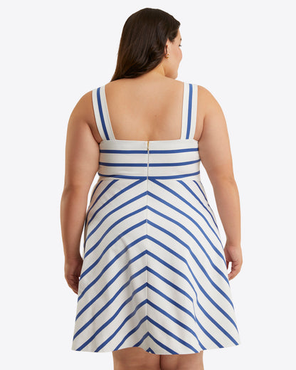 Zoe Love Circle Dress in Cotton Blue Nautical Stripe - Draper James