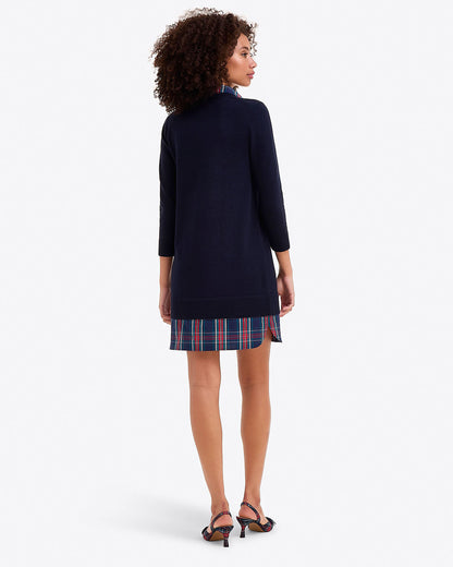 Wool and Cotton Combo Sweaterdress Nassau Navy - Draper James