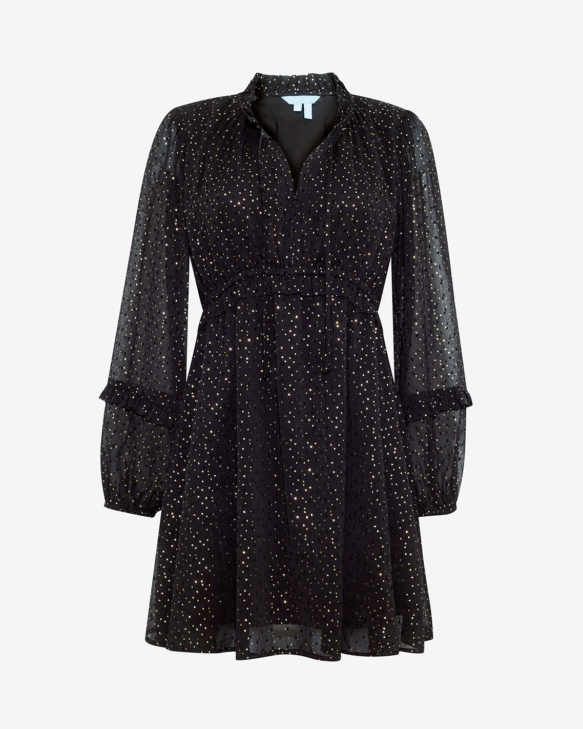 Leah Long-Sleeve Mini Dress in Foil Dot Foil Dot - Draper James