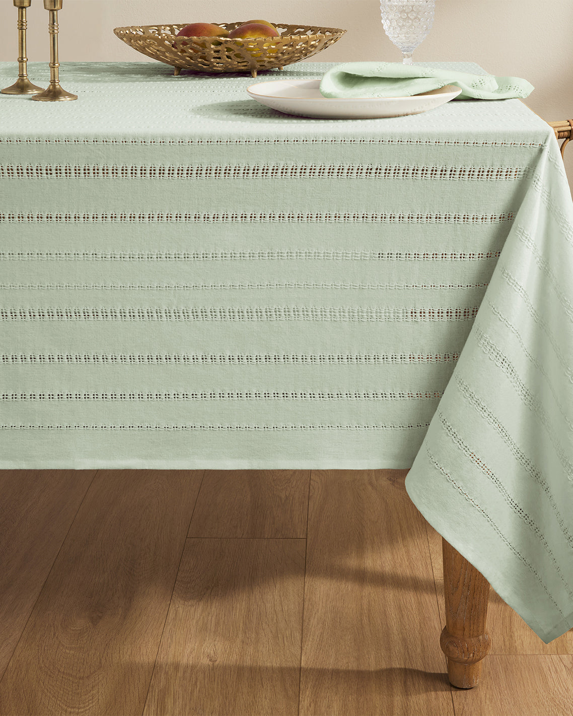 Woven Tablecloth in Sage Green 60x84 Green - Draper James