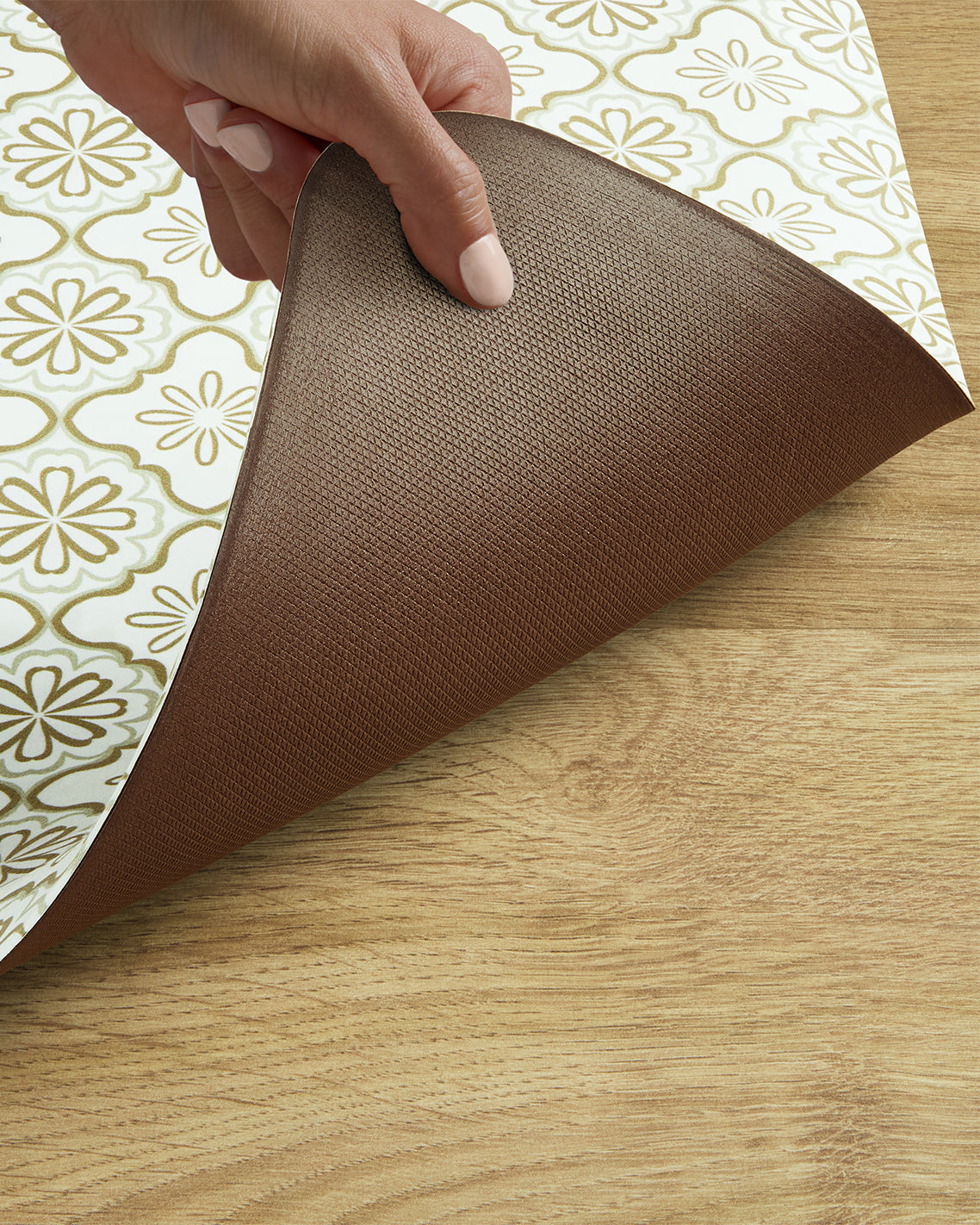 Geometric Floral Kitchen Mat in Natural Natural - Draper James