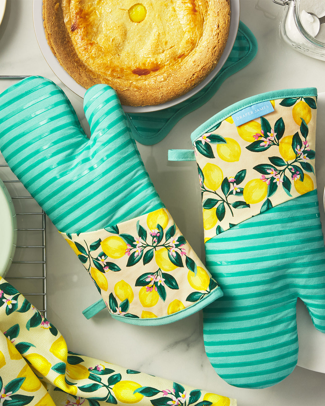 Lemon Blossom Silicone Oven Mitt Set Multicolor - Draper James