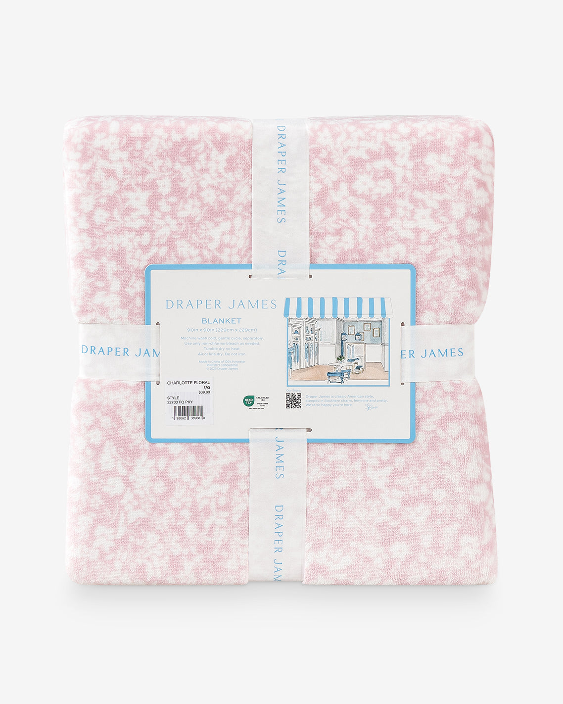 Chalk Pink Velvetloft Blanket Pink Multi - Draper James