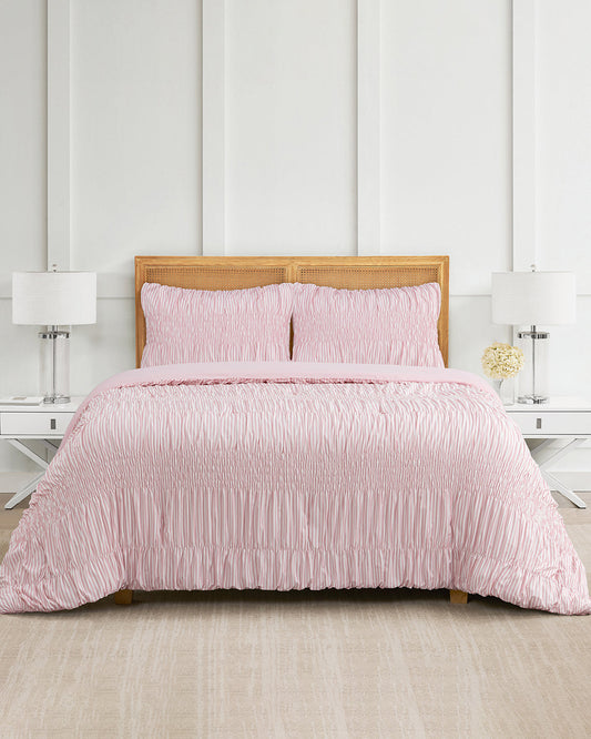 Kara Pinstripe Pink Comforter Set Pink Multi - Draper James
