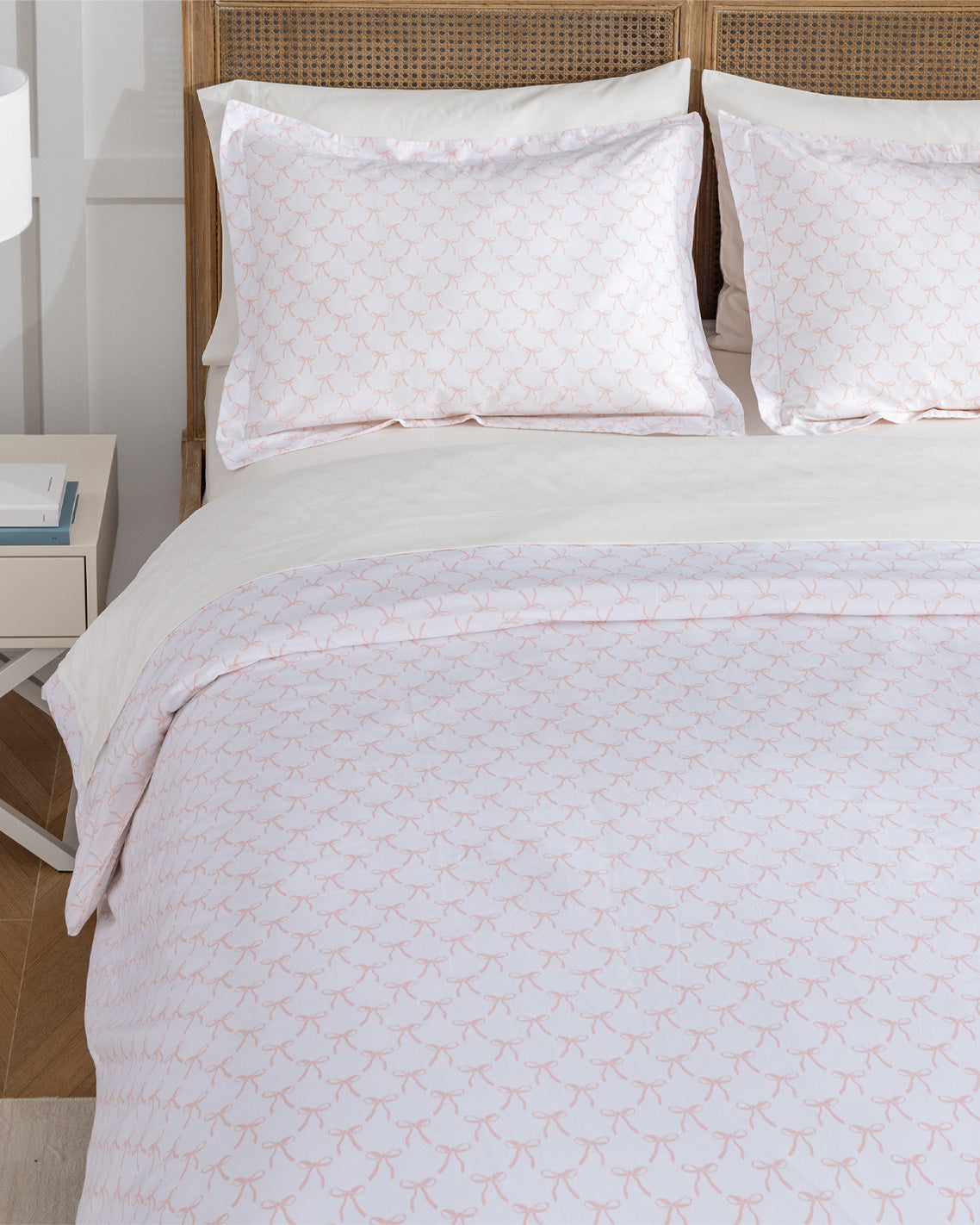Jamie Bow Cotton Percale Duvet Set Pink - Draper James