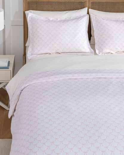 Jamie Bow Cotton Percale Duvet Set Pink - Draper James