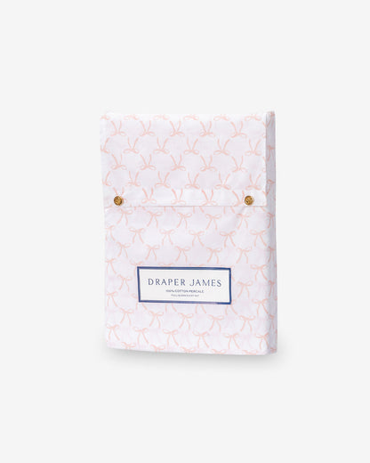 Jamie Bow Cotton Percale Duvet Set Pink - Draper James