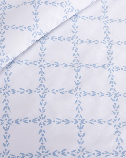 Amy Lattice Cotton Percale Duvet Set Magnolia White Multi - Draper James