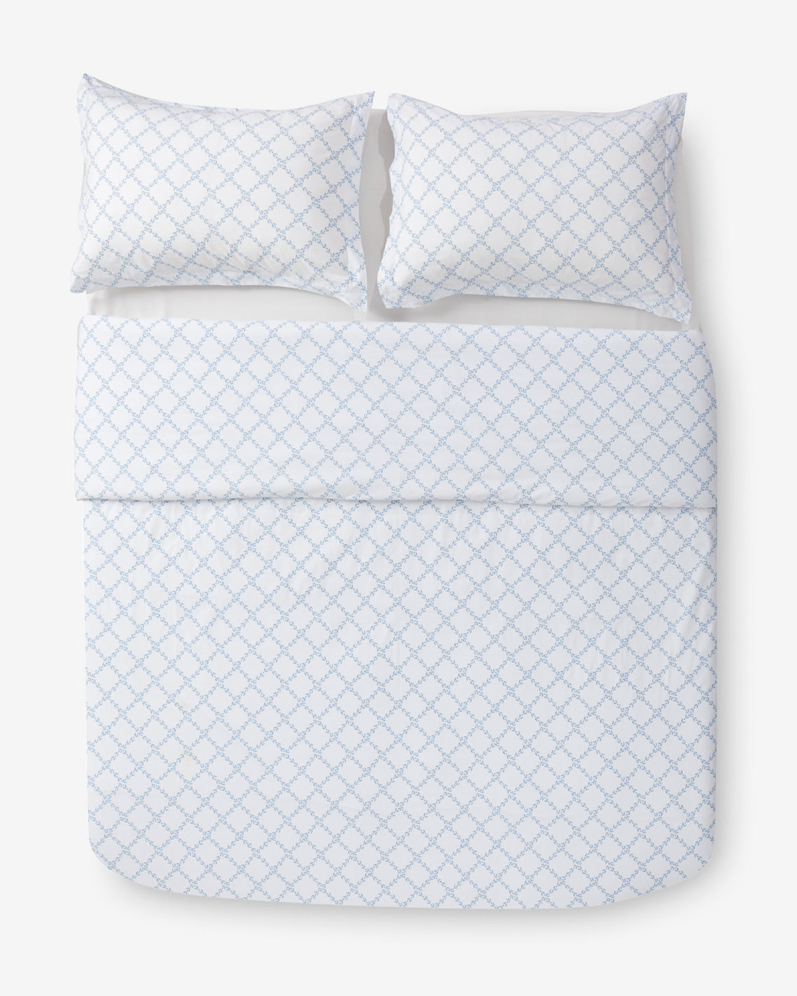 Amy Lattice Cotton Percale Duvet Set Magnolia White Multi - Draper James