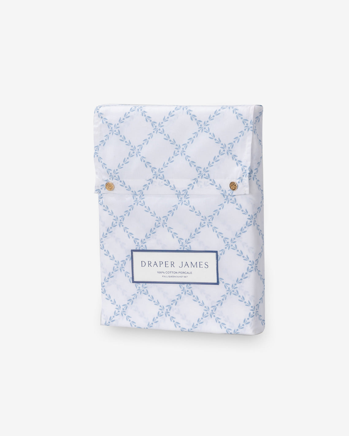 Amy Lattice Cotton Percale Duvet Set Magnolia White Multi - Draper James
