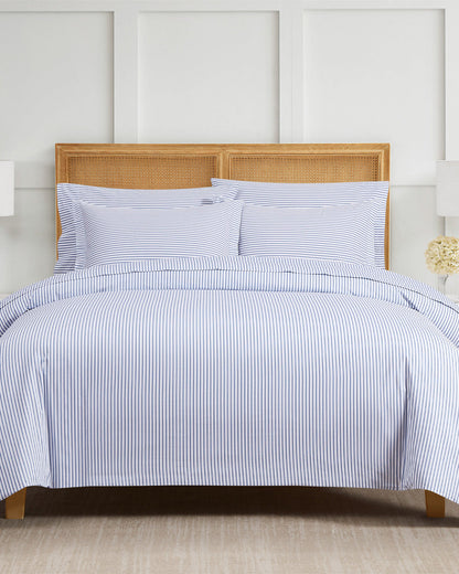Amy Stripe Cotton Percale Duvet Set Blue Multi - Draper James