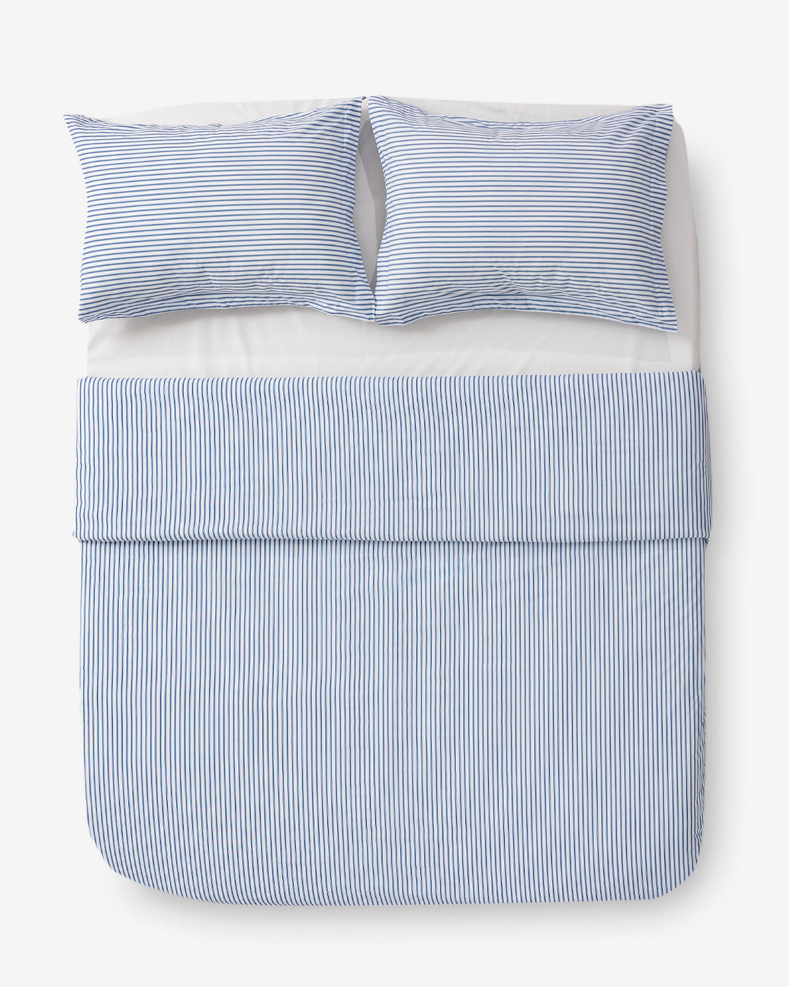 Amy Stripe Cotton Percale Duvet Set Blue Multi - Draper James