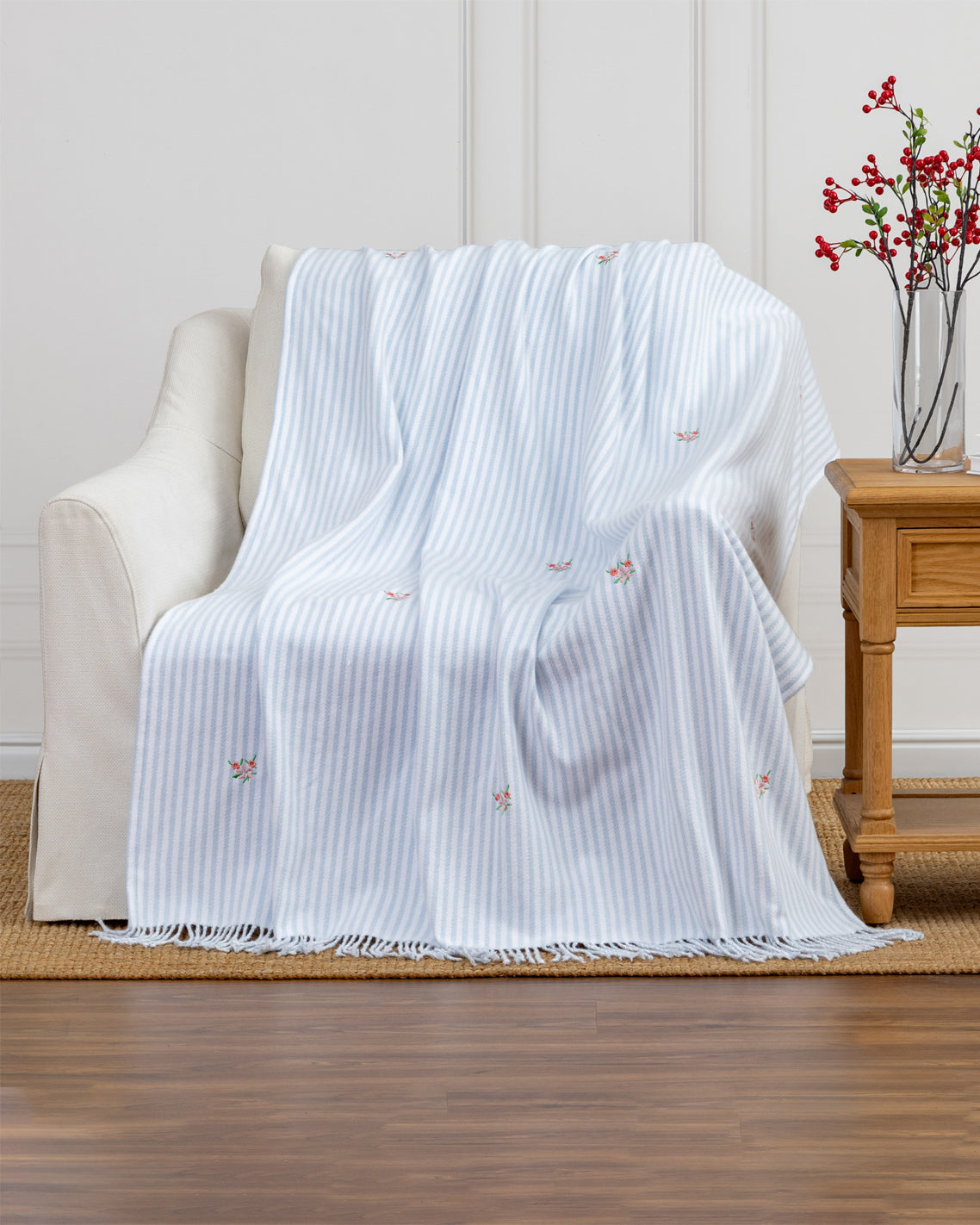 Embroidered Woven Throw Blue Multi - Draper James