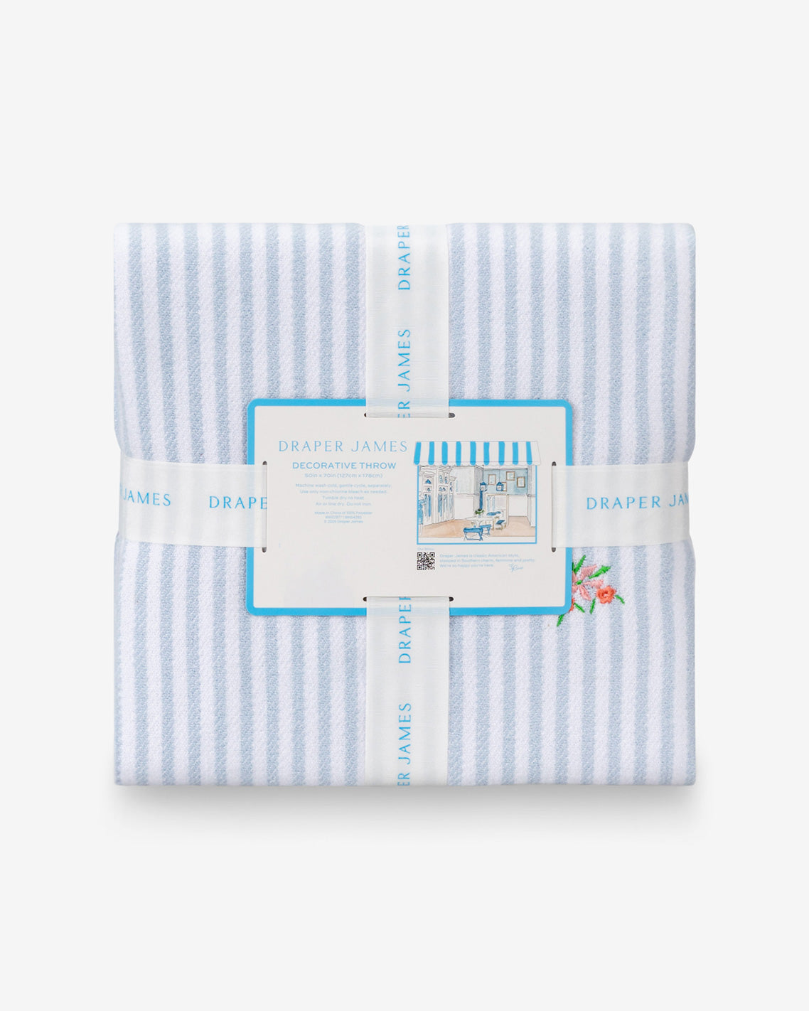 Embroidered Woven Throw Blue Multi - Draper James