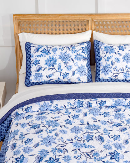 Justina Simple Lattice Quilt Set Blue Multi - Draper James