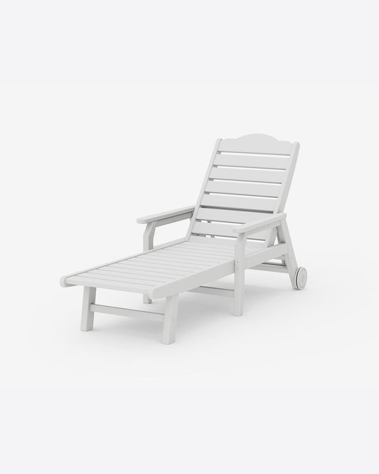 Savannah Chaise with Arms & Wheels in Natural White - Draper James