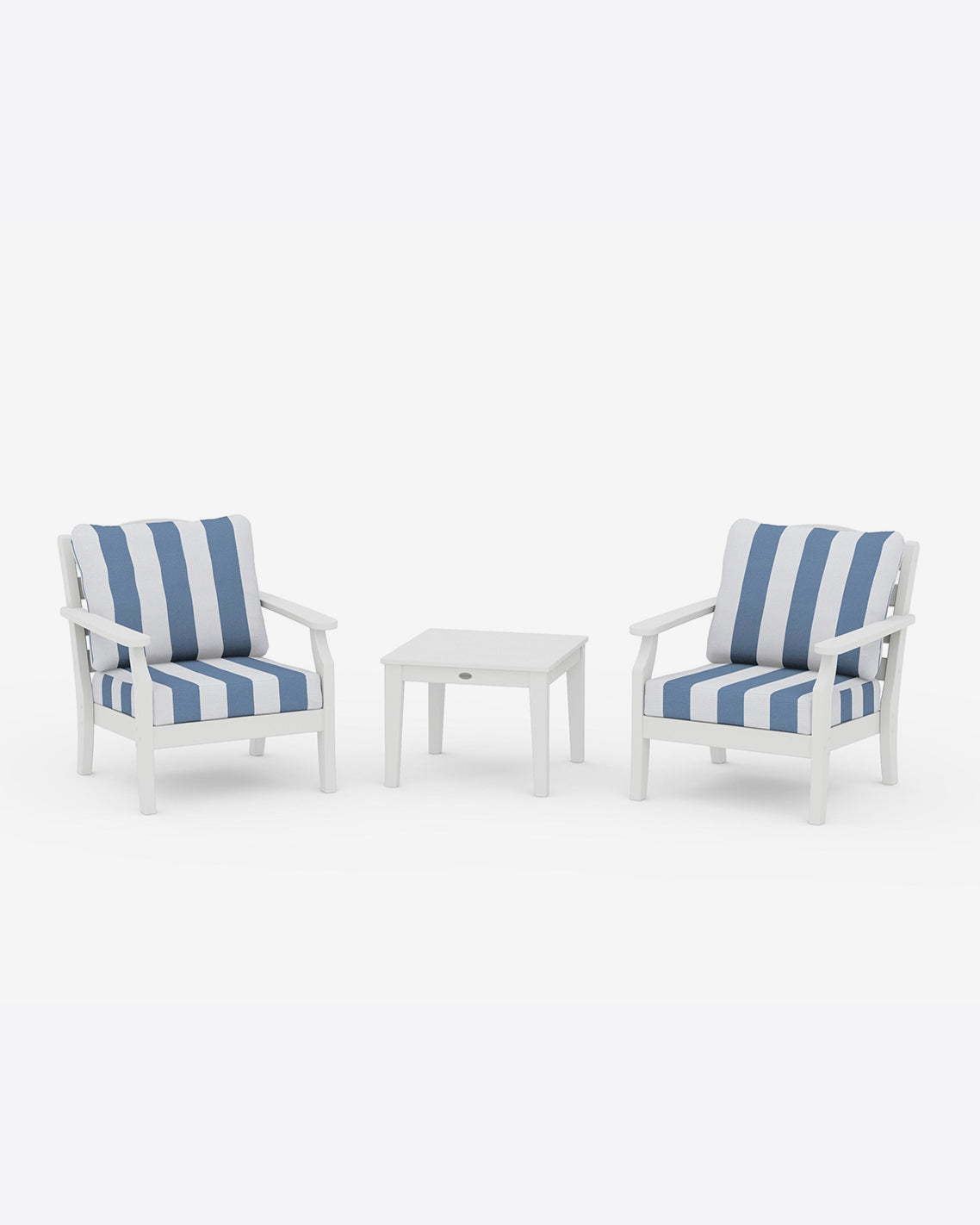 Savannah 3-Piece Seating Set – Cabana Stripe Natural White - Draper James