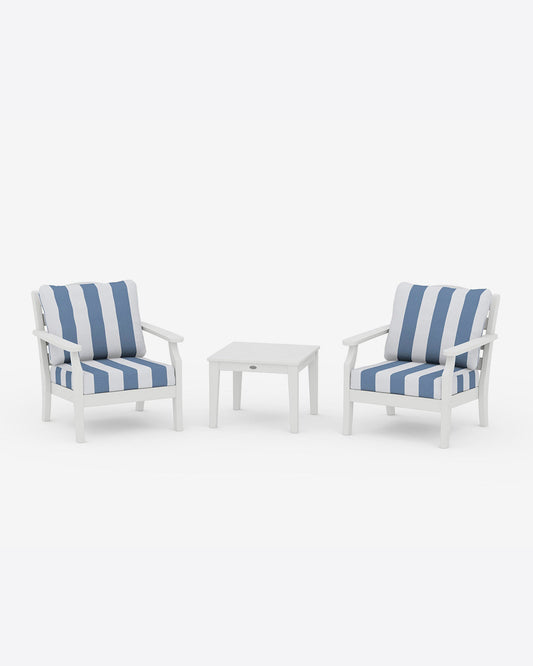 Savannah 3-Piece Seating Set – Cabana Stripe Natural White - Draper James