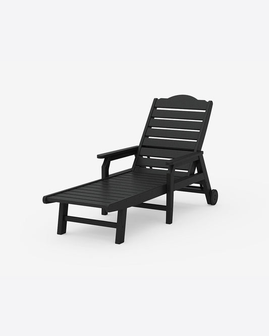 Savannah Chaise with Arms & Wheels in Navy Black - Draper James