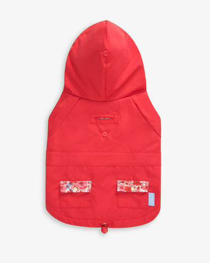 Red Hooded Pocket Jacket Red - Draper James