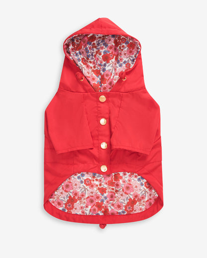 Red Hooded Pocket Jacket Red - Draper James