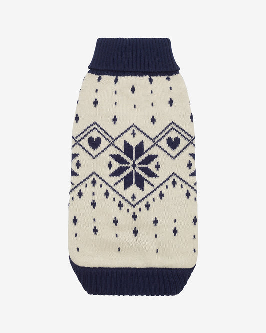 Snowflake Heart Dog Sweater Magnolia White Multi - Draper James