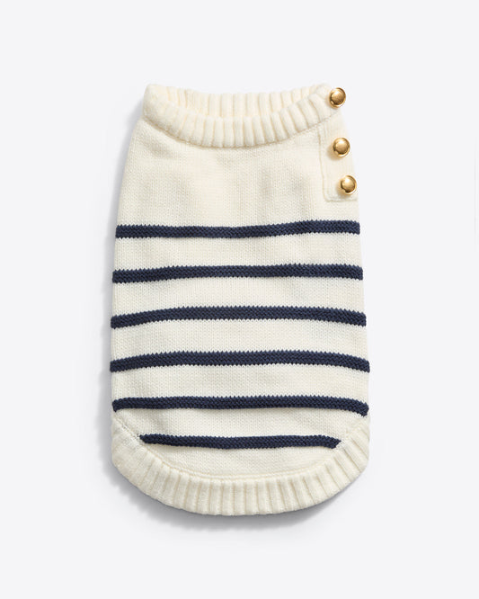 Dog Sweater in Mariner Stripe Magnolia White - Draper James