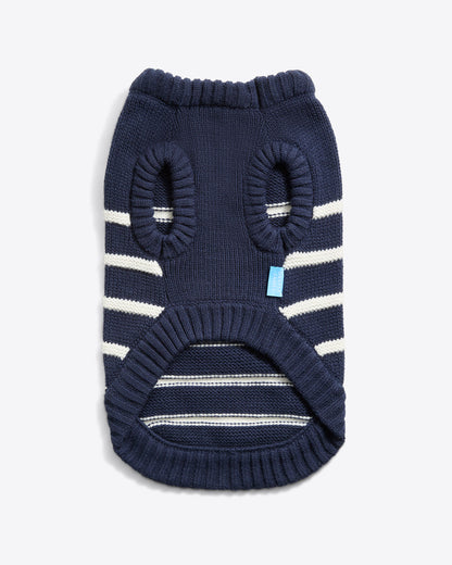 Dog Sweater in Navy Mariner Stripe Nassau Navy - Draper James