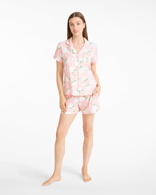 Sara Pajama Set in Hydrangeas Pink Multi - Draper James