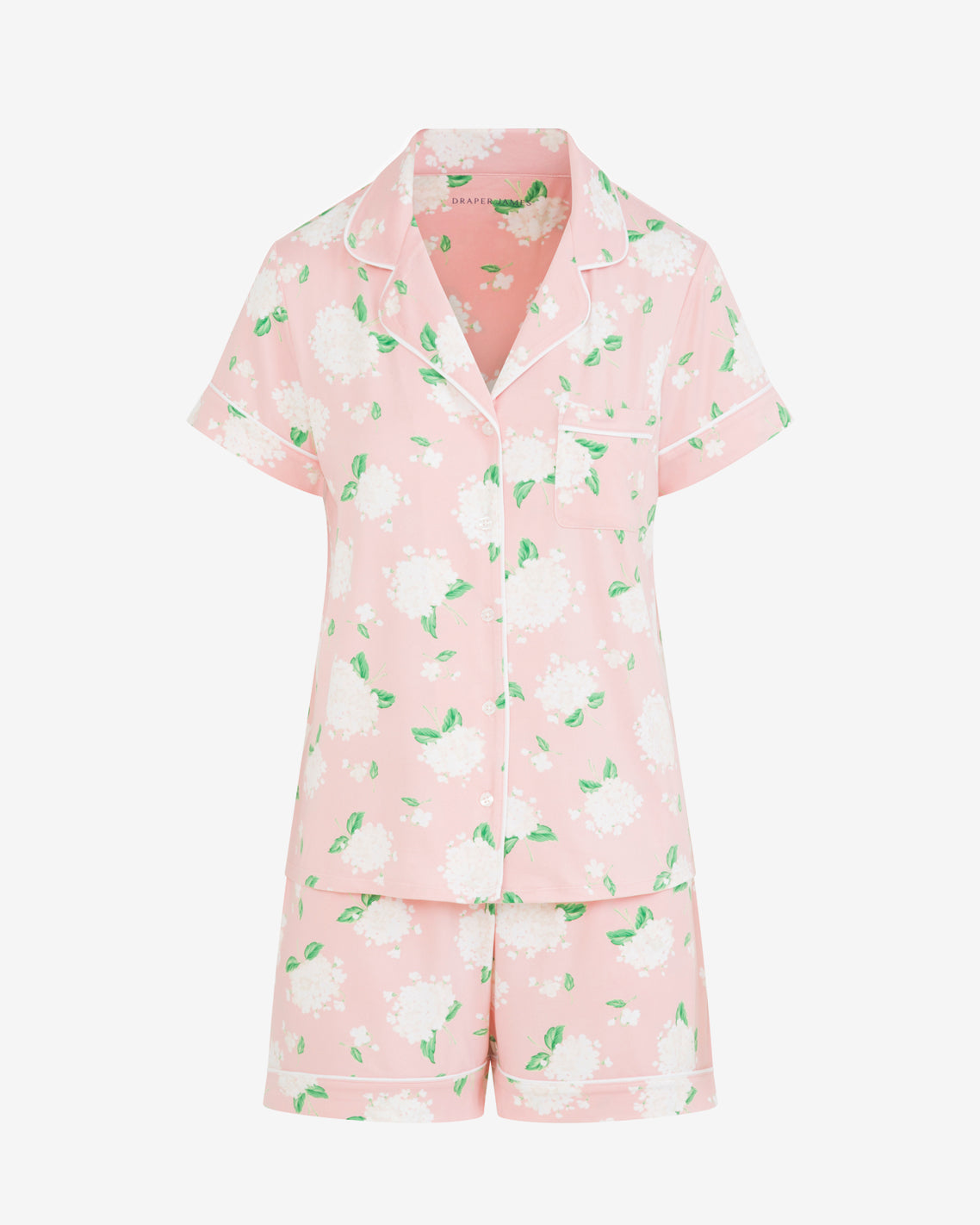 Sara Pajama Set in Hydrangeas Pink Multi - Draper James