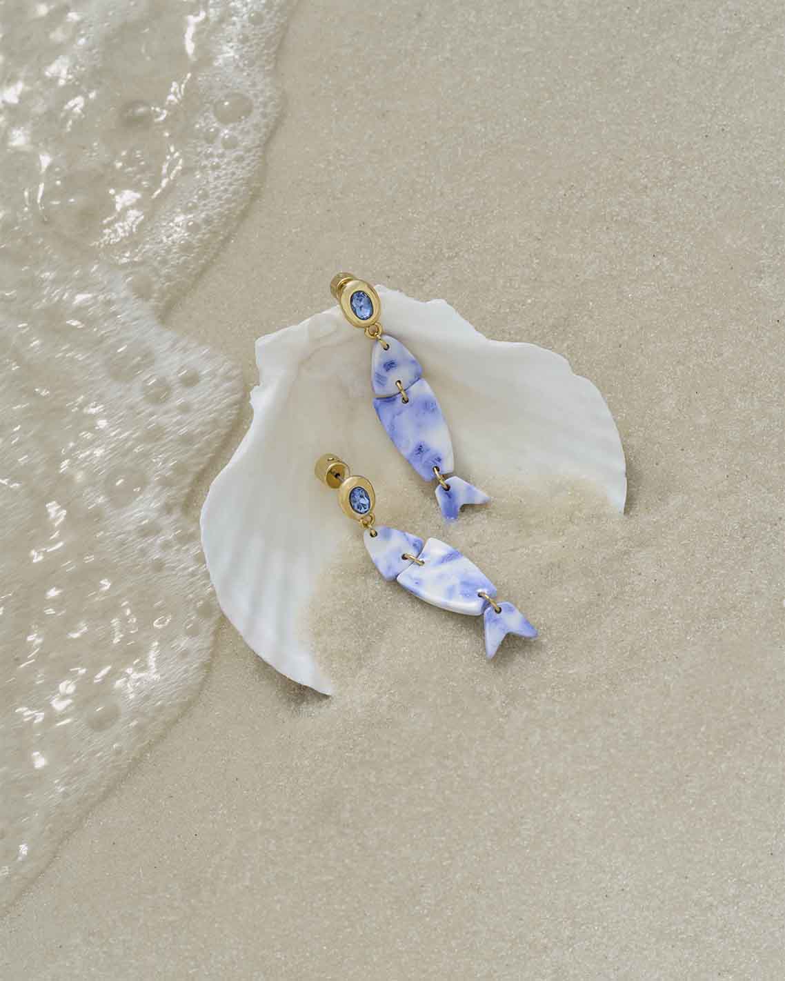 Acetate Fish Drops Blue Multi - Draper James