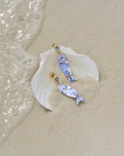 Acetate Fish Drops Blue Multi - Draper James