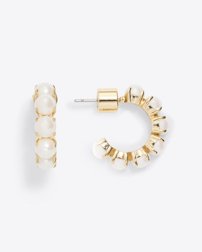 Huggie Hoops in Pearl Pearl - Draper James