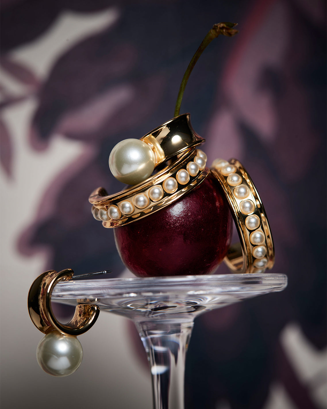 Pearl Studded Hoops Gold - Draper James