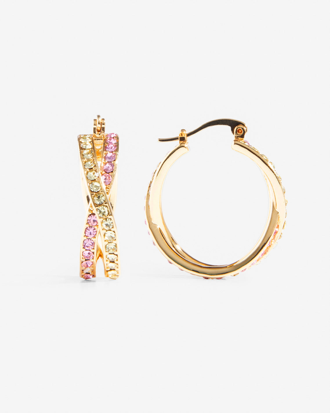 Jeweled Crossover Hoop Earrings Gold - Draper James