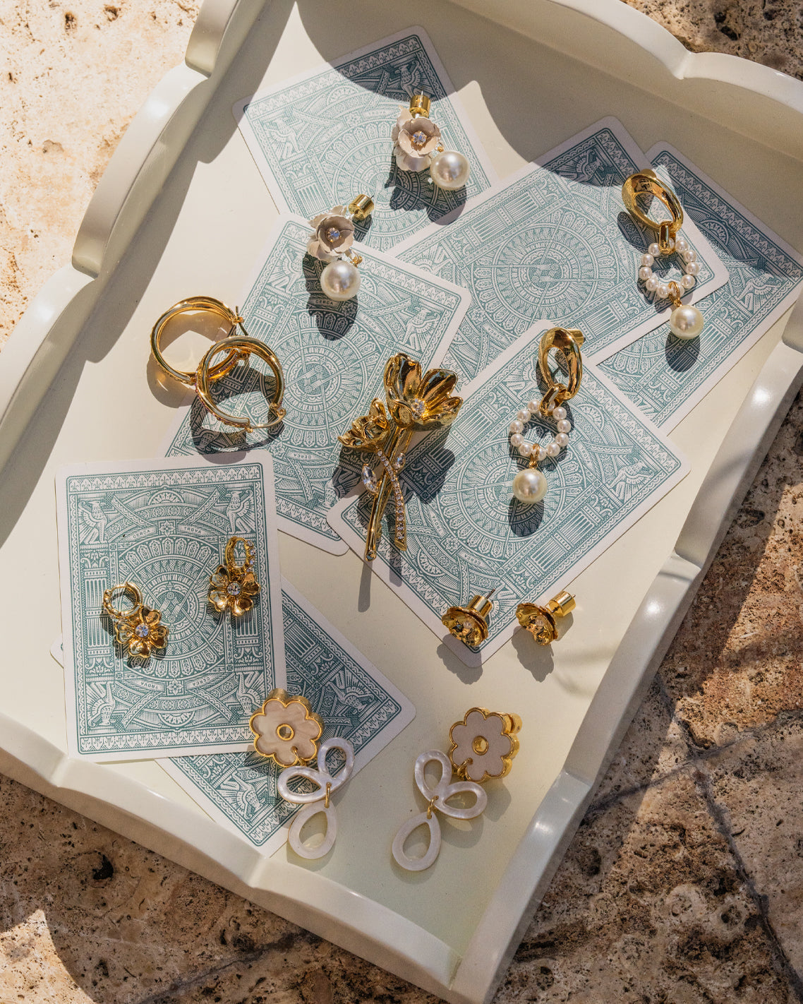 Jeweled Crossover Hoop Earrings Gold - Draper James