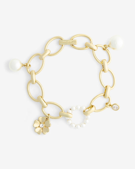 Pearl and Gold Chain Bracelet Gold - Draper James