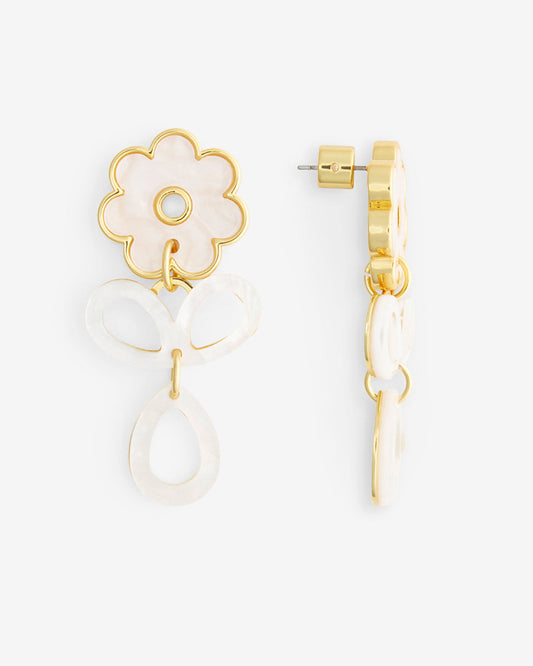 Acetate Petal Earrings White - Draper James