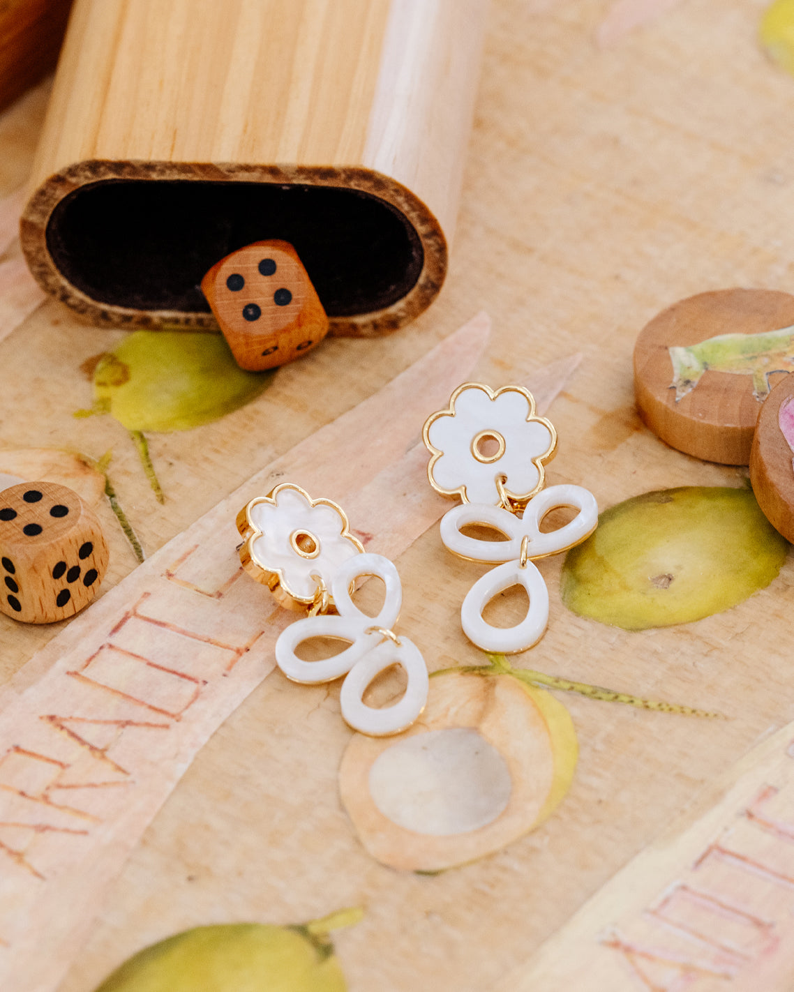 Acetate Petal Earrings White - Draper James