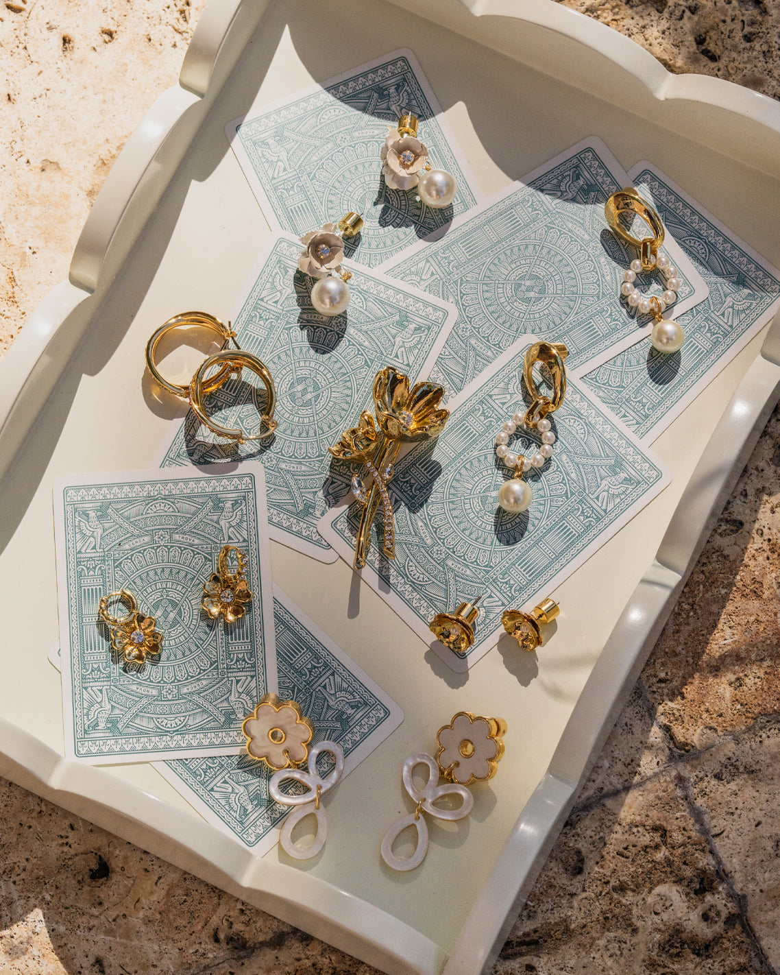 Acetate Petal Earrings White - Draper James