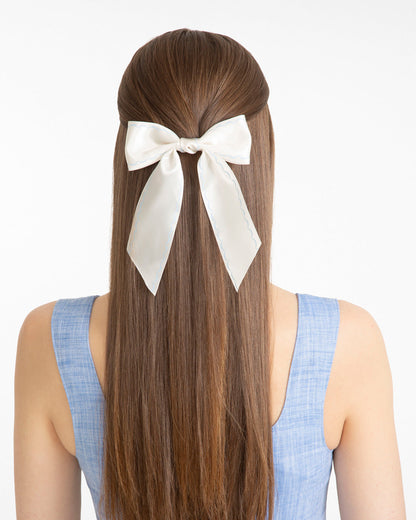 Scallop Embroidery Bow Clip White - Draper James
