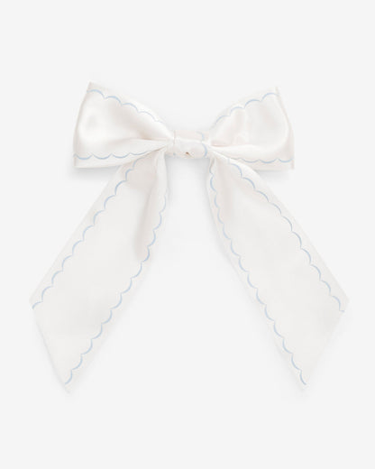 Scallop Embroidery Bow Clip White - Draper James