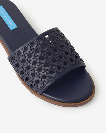 Rattan Sandal | Women's Summer Sandals by Draper James Nassau Navy - Draper James