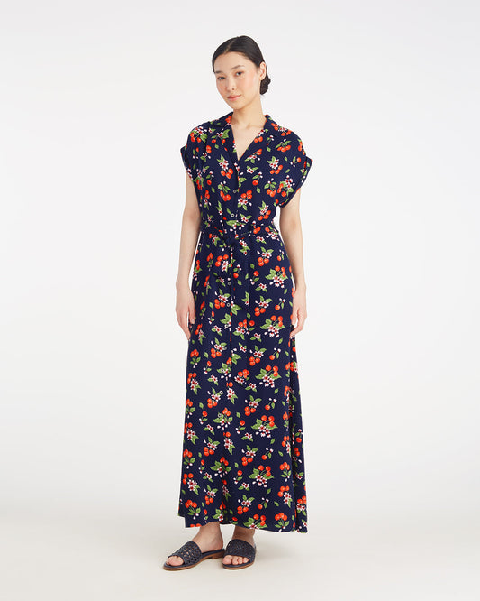 Devin V-Neck Midi Dress in Cherry Blossom Cherry Blossom - Draper James