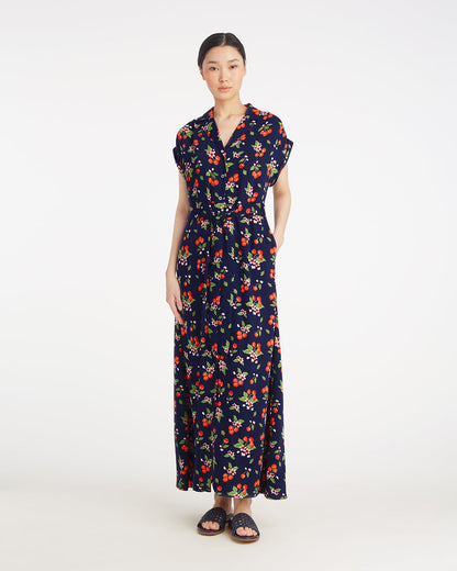 Devin V-Neck Midi Dress in Cherry Blossom Cherry Blossom - Draper James