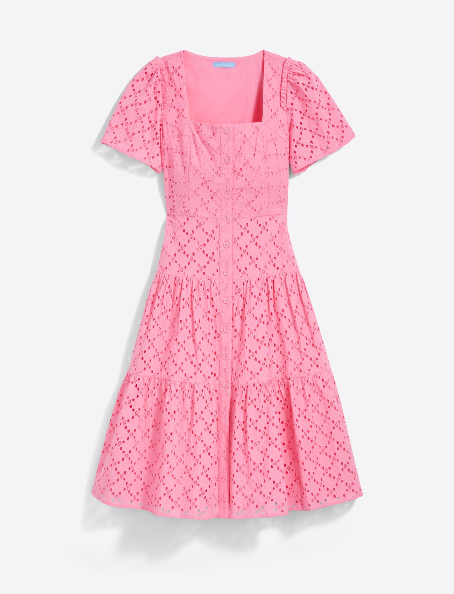 Caitlyn Midi Dress in Eyelet Sachet Pink Eyelet - Draper James