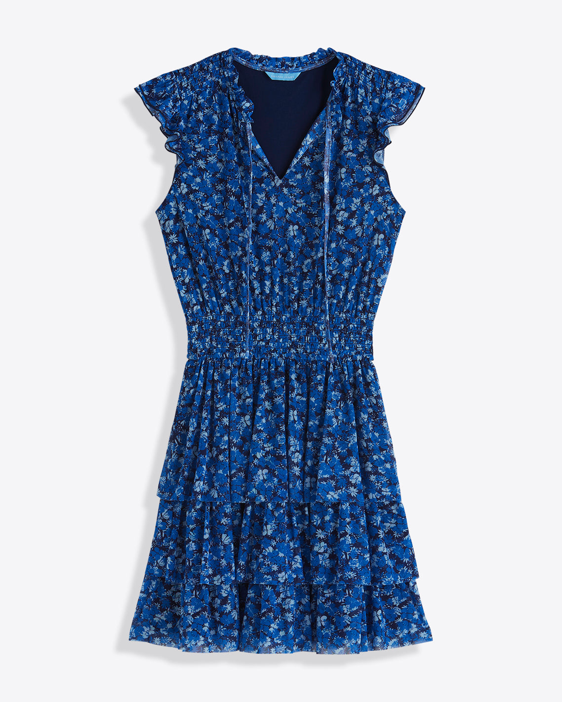 Alana Tiered Dress in Blue Scattered Ditsy Blue Scattered Ditsy - Draper James